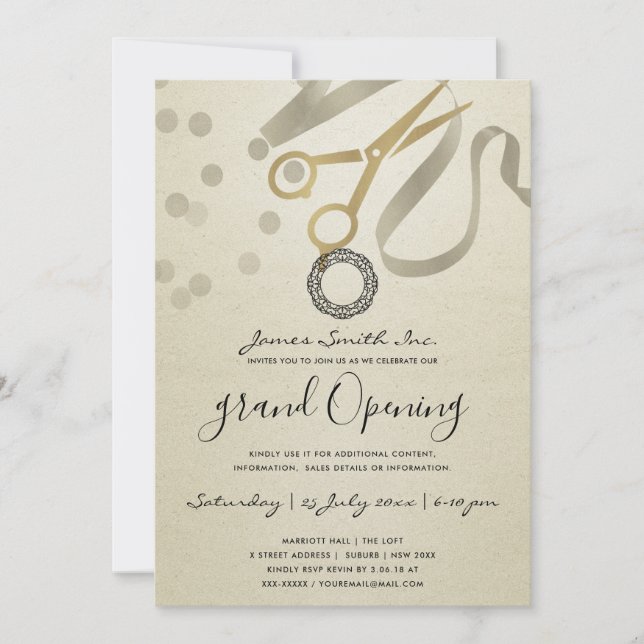 FAUX ARGENT RIBBON COUPANT GRAND INVITATION D'OUVE (Devant)