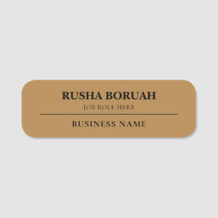 Faux badge de nom d'employé en or Logo étiquettes