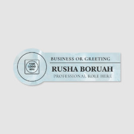 Faux badge d'employé de logo en marbre nametags