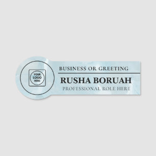 Faux badge d'employé de logo en marbre nametags
