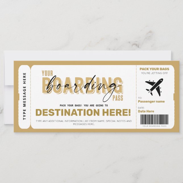 Faux billet d'avion Carte de carte d'embarquement  (Devant)