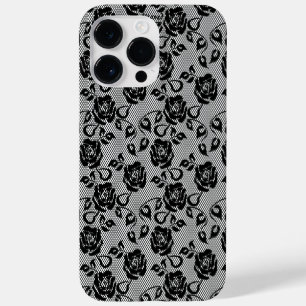 Faux Black Lace Rose coque iphone de pêche