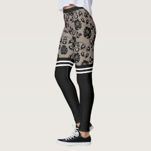 Faux Black Rose dentelle pêcheur Legging Chaussett