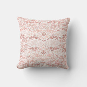 Faux Blanc dentelle Poisson Jeter Oreiller avec Fl