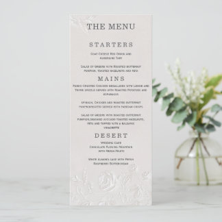 Faux Blind Embossed Arch Wedding Menu Card Menükarte