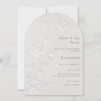 Faux Blind Embossed Bridal Shower Einladung
