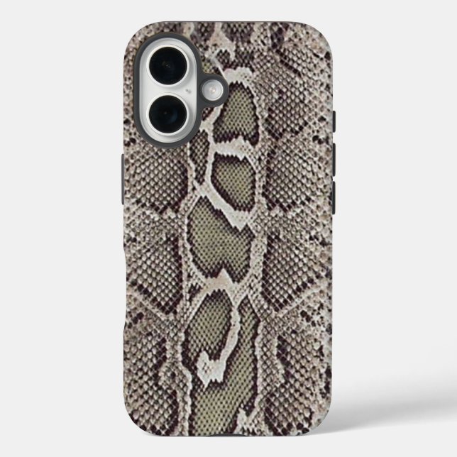Faux Boa Constrictor Snakeskin iPhone 16 Hülle (Rückseite)