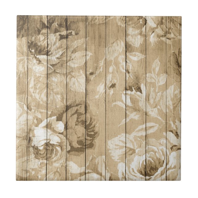 Faux bois avec carreaux en céramique Rose (Devant)