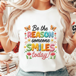 Faux-Bordüre Sei der Grund Positives Zitat T-Shirt