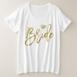Faux Bride Gold Foil Plus Taille T-shirt brillant