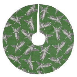 Faux burlap green Angel traditional Christmas Polyester Weihnachtsbaumdecke
