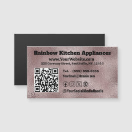 Faux Carte de visite magnétique métallique rose fo