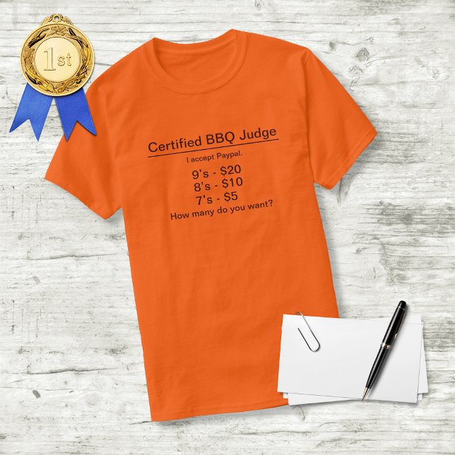 Faux Certified BBQ Juge TShirt (Créateur téléchargé)
