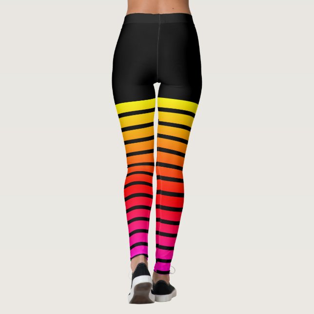 Faux Chaussettes au-dessus du genou Leggings noirs (Dos)