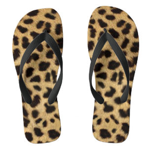 Faux Cheetah Tongs de peau