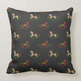 Faux Christmas chaulkboard cheval à cheval coussin