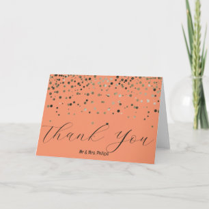 Faux Confetti de Feuille Élégant Étincelle Merci