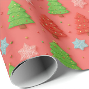 Faux Cookies en papier cadeau de Noël rouge en arg