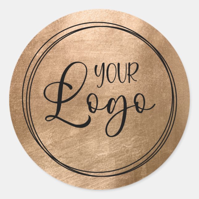 Faux Copper Gold Foil Your Logo Runder Aufkleber (Vorderseite)