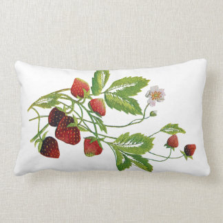 Faux Coussin fraise brodé