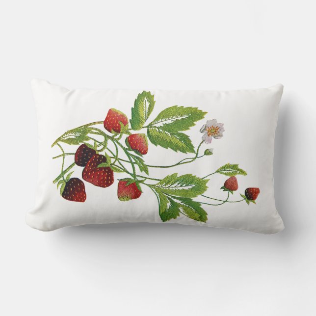 Faux Coussin fraise brodé (Recto)