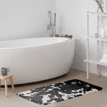 Faux Cowhide Black Spots Country Western