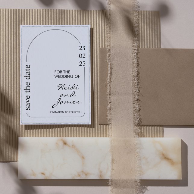 Faux Deckle Edge Papier qr code photo Invitations (Créateur téléchargé)