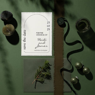 Faux Deckle Edge Papier qr code photo Invitations