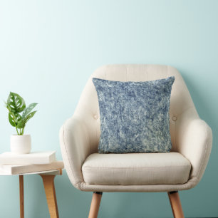 Faux Denim Acid Laver Bleu Jean Jouer Oreiller