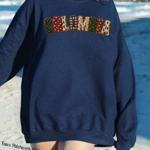 Faux Digital Patchwork Kolumbien Design Weihnachte Sweatshirt