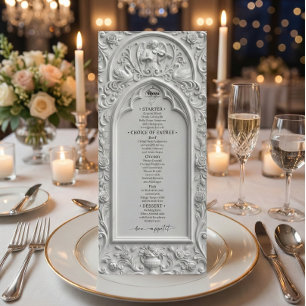 Faux effet pierre 3D Rococo en bas-relief Menu pla