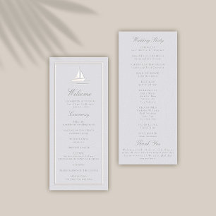 Faux Embossed Coastal Boat Formal Wedmal Programme