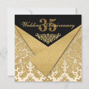 FAUX Flaps Damask Toute invitation de l'anniversai