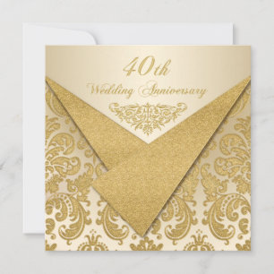 FAUX Flaps Damast 40. Jubiläums-Einladung Einladung