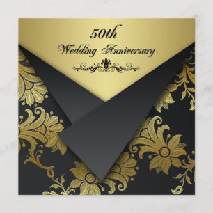 FAUX Flaps Floral Invitation du 50e anniversaire