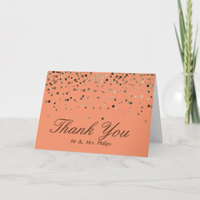 Faux Foil Confetti Élégant Merci étincelant (Devant)