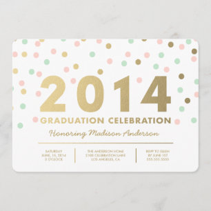 Faux Foil Confetti   Invitation à l'obtention du d