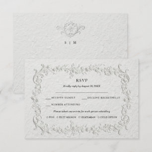 Faux geprägte Blumen-Hochzeit-RSVP-Karte RSVP Karte