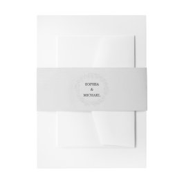 Faux geprägte weiße Rosen Hochzeit  Einladungsbanderole