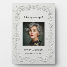 Faux geprägtes florales Gedenkfoto-Schild Fotoplatte