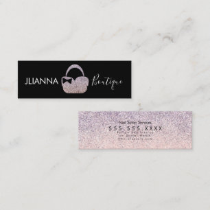 Faux Glitter Boutique Kleidung Schwarz Weiß Mini Visitenkarte
