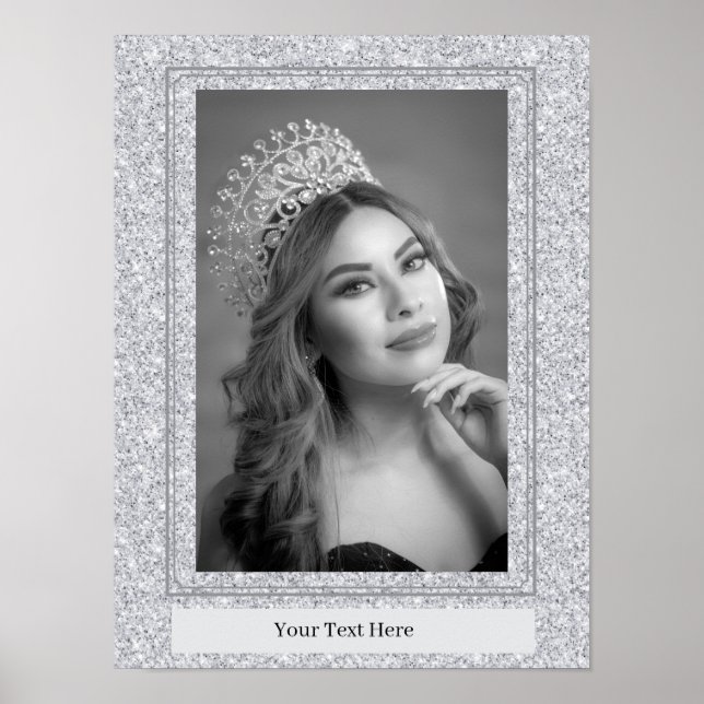 Faux Glitter Personal Portrait Poster (Devant)