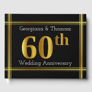 Faux Gold 60e Anniversaire du Mariage Livre d'or