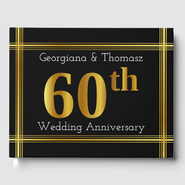 Faux Gold 60e Anniversaire du Mariage Livre d'or (Recto)