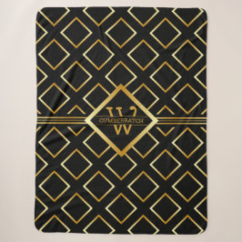 Faux Gold Axis Monogram –Black and Gold - Large Sherpadecke