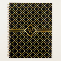 Faux Gold Axis Monogram – Noir & Or