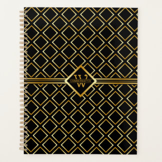 Faux Gold Axis Monogram – Noir & Or