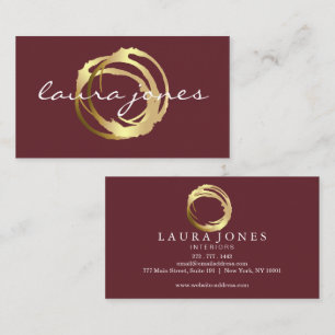 Faux Gold bemalter Kreis Designer Visitenkarte