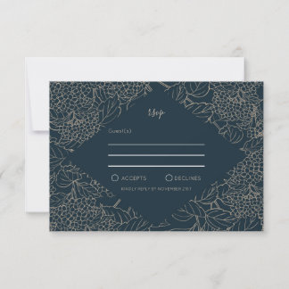Faux Gold Botanique Frame Weddin RSVP
