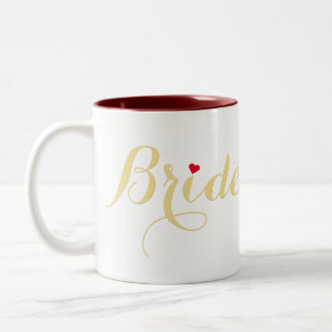 Faux-Gold-Braut Bridal-Shower Hochzeitsfeier Herz Zweifarbige Tasse